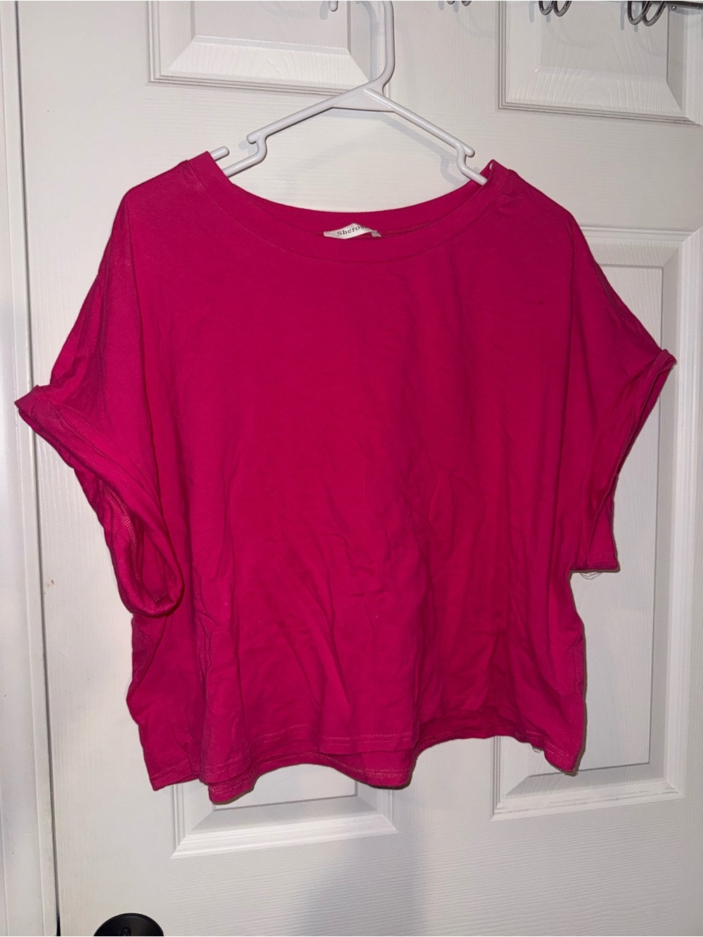Boxy Crop Tee in Bright Pink - Picture 1 of 4